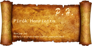 Pirók Henrietta névjegykártya