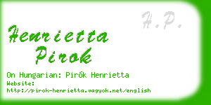 henrietta pirok business card