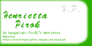 henrietta pirok business card